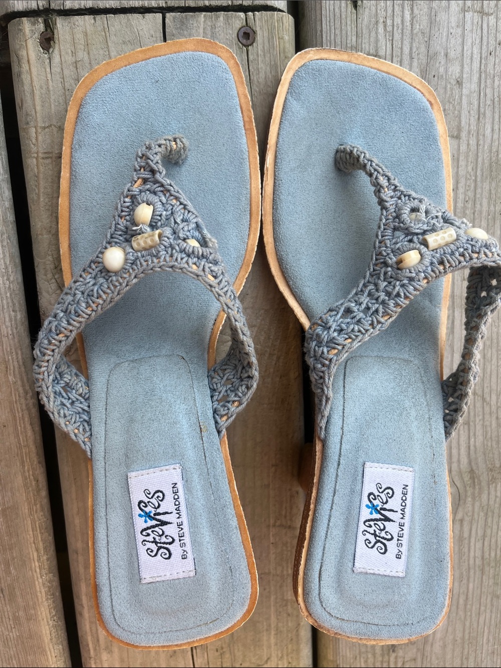 Stevis by Steve Madden Light Blue Braided Thong Sandals - Picture 5 of 6